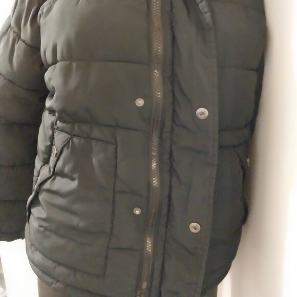 DKNY Unisex Petite Puff Coat With Hood Black M - Picture 6 of 6